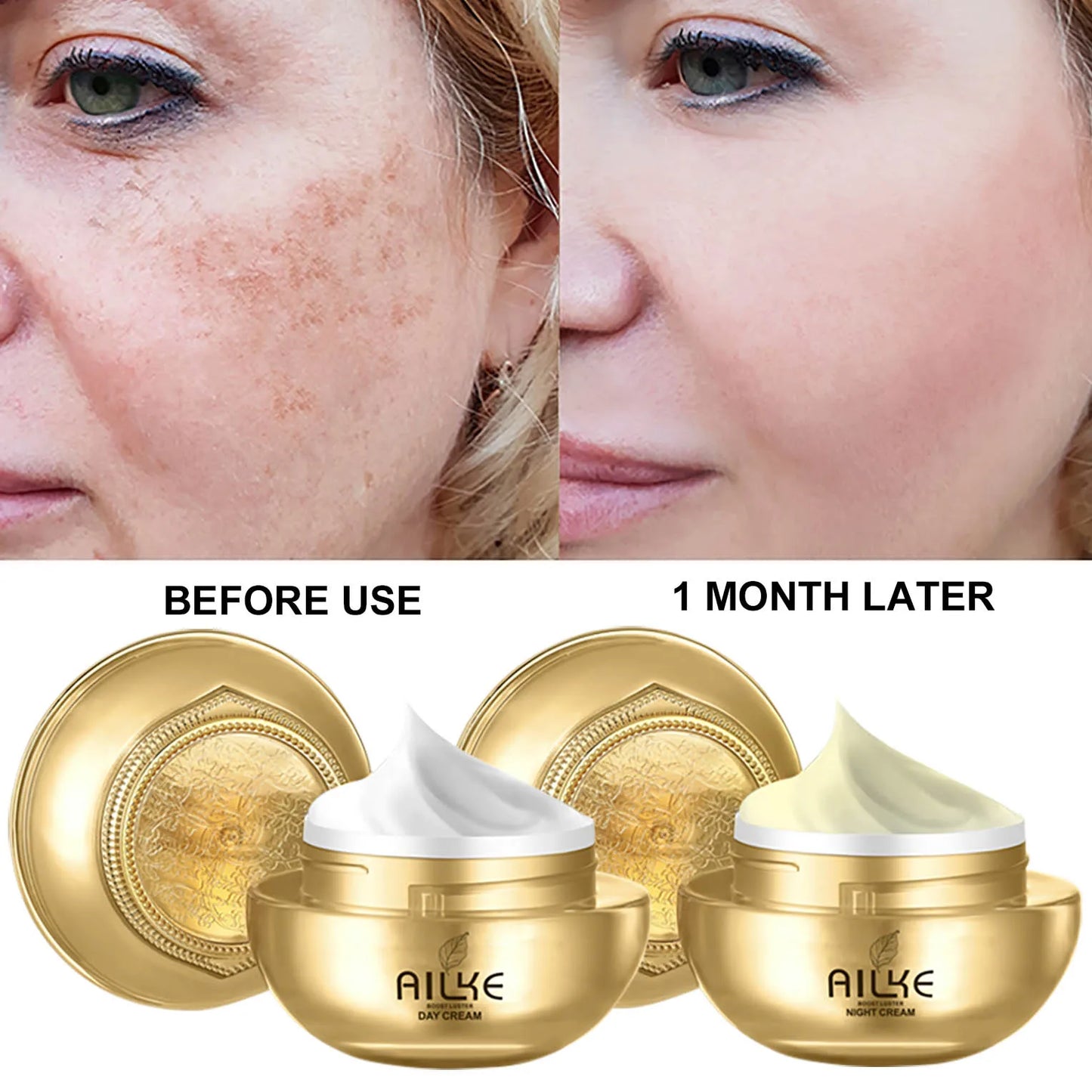 Ailke kosmetik gesichts hautpflege setzt feuchtigkeit spendende aufhellung schlafende frauen schönheit falten creme gesichts produkte weiblich großhandel
