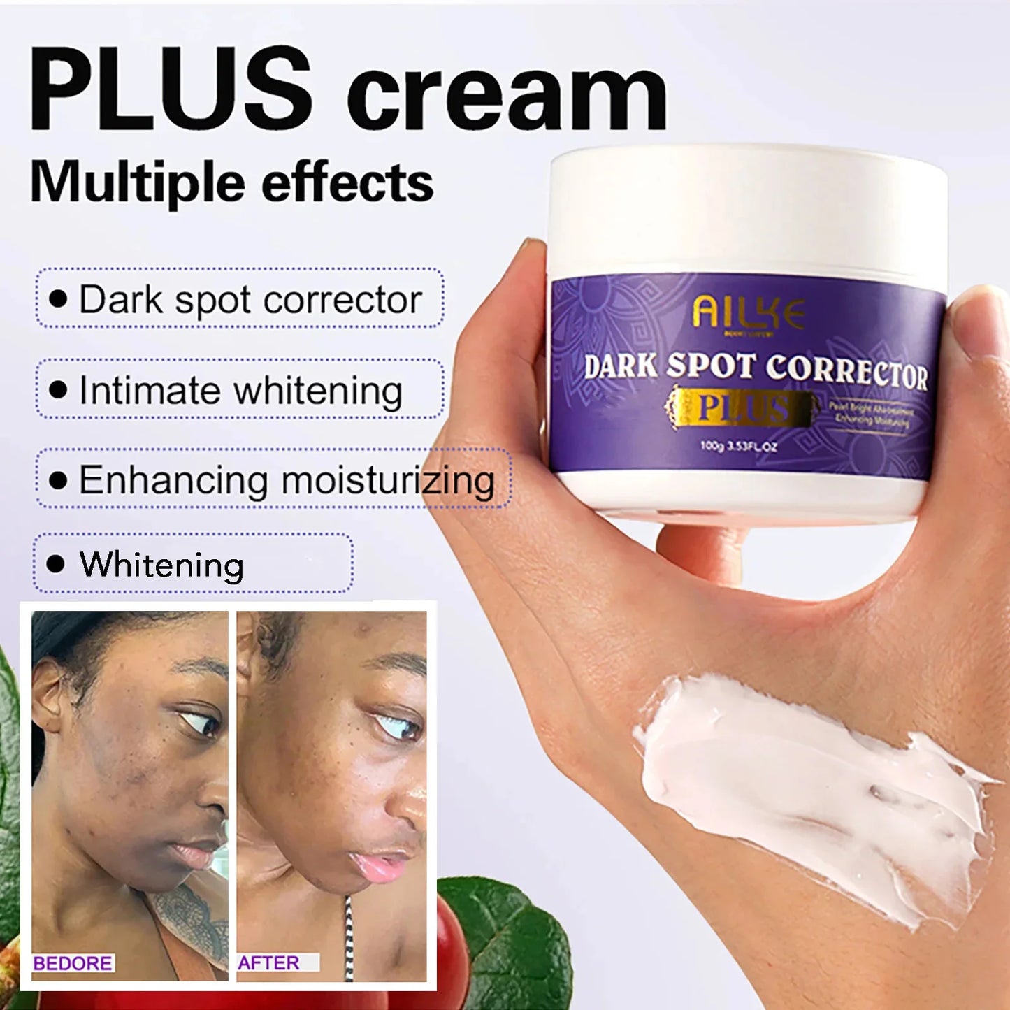 AILKE Glutathion Lighten Body Lotion, feuchtigkeitsspendend, feuchtigkeitsspendend, gleichmäßiger Hautton, verbessert dunkle und schwarze Haut, unterstützt privates Logo