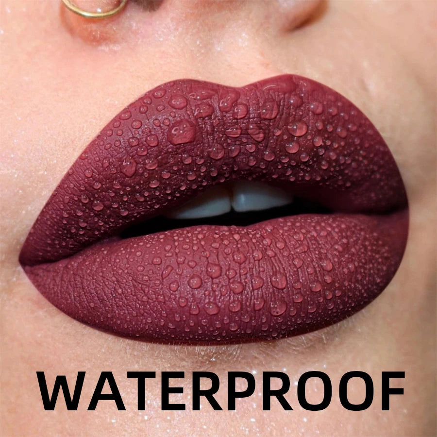 19 Farben matt Samt Lip gloss wasserdicht flüssiger Lippenstift nackt schwarze Lippen Tönung Make-up Lippen glasur Kosmetik rote Lippen fleck Schönheit