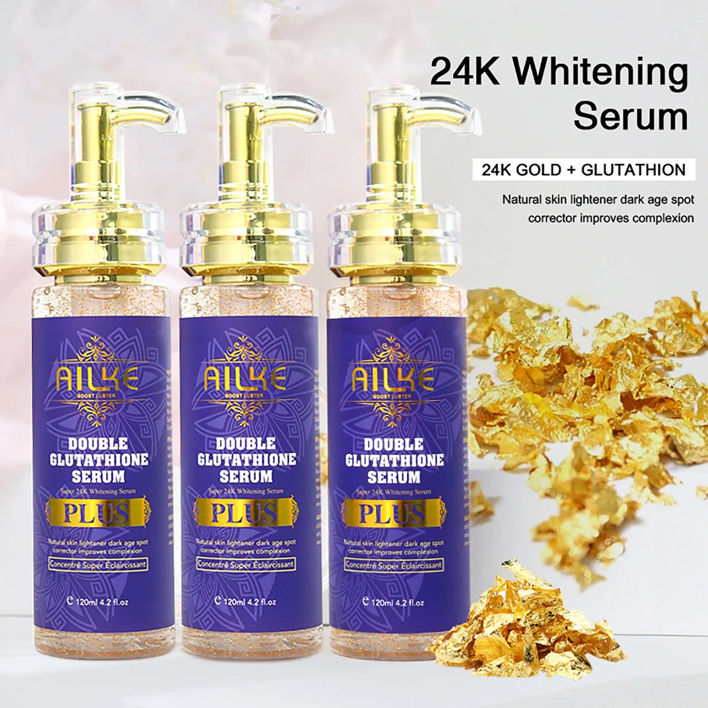 AILKE Glutathion Lighten Body Lotion, feuchtigkeitsspendend, feuchtigkeitsspendend, gleichmäßiger Hautton, verbessert dunkle und schwarze Haut, unterstützt privates Logo