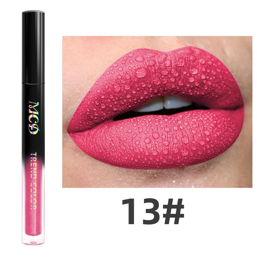 19 Farben matt Samt Lip gloss wasserdicht flüssiger Lippenstift nackt schwarze Lippen Tönung Make-up Lippen glasur Kosmetik rote Lippen fleck Schönheit