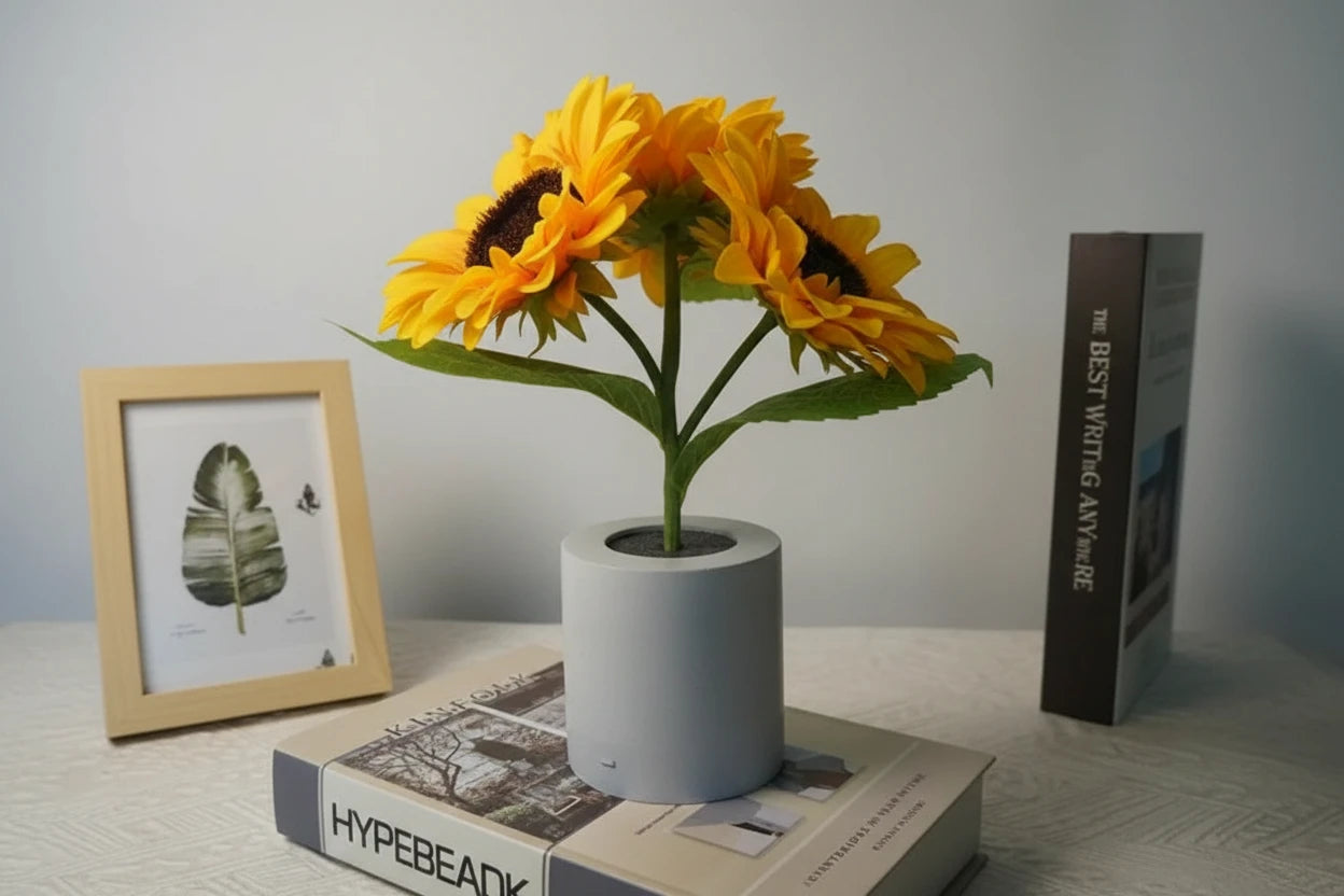 3 LED Night Light Rechargeable Sunflower Lights Interior Lighting Bedroom Bedside Desktop Decoration Table Lamp Night Lamps