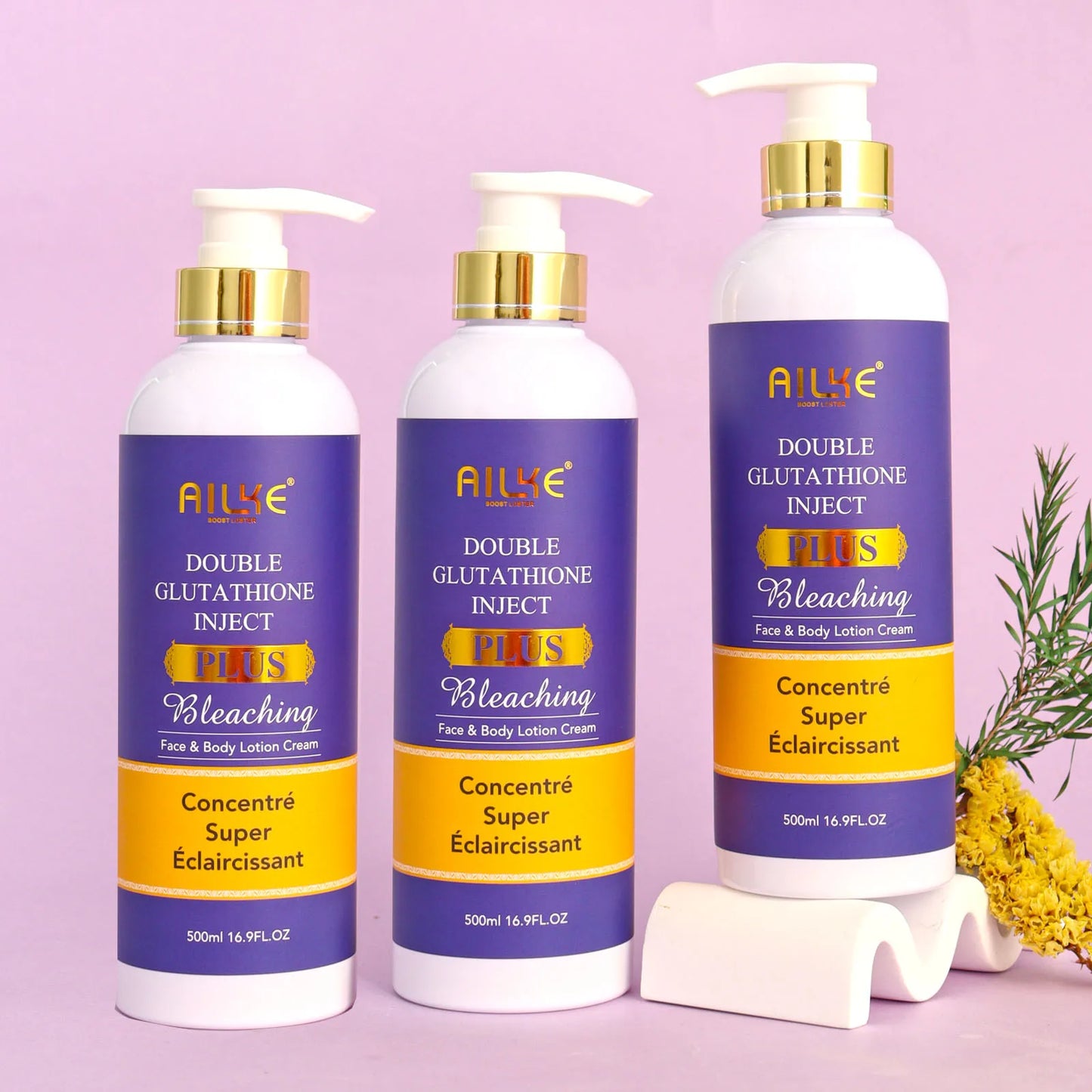 AILKE Glutathion Lighten Body Lotion, feuchtigkeitsspendend, feuchtigkeitsspendend, gleichmäßiger Hautton, verbessert dunkle und schwarze Haut, unterstützt privates Logo