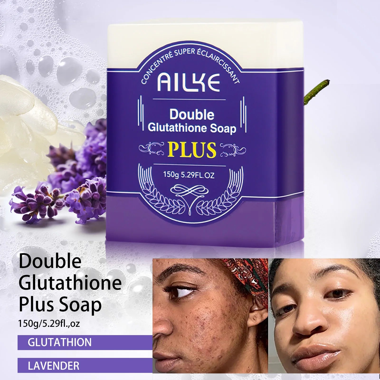 AILKE Glutathion Lighten Body Lotion, feuchtigkeitsspendend, feuchtigkeitsspendend, gleichmäßiger Hautton, verbessert dunkle und schwarze Haut, unterstützt privates Logo
