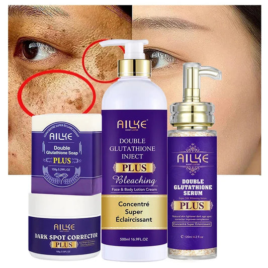 AILKE Glutathion Lighten Body Lotion, feuchtigkeitsspendend, feuchtigkeitsspendend, gleichmäßiger Hautton, verbessert dunkle und schwarze Haut, unterstützt privates Logo