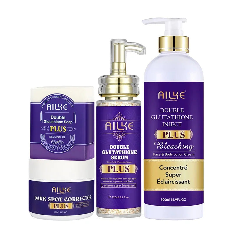 AILKE Glutathion Lighten Body Lotion, feuchtigkeitsspendend, feuchtigkeitsspendend, gleichmäßiger Hautton, verbessert dunkle und schwarze Haut, unterstützt privates Logo
