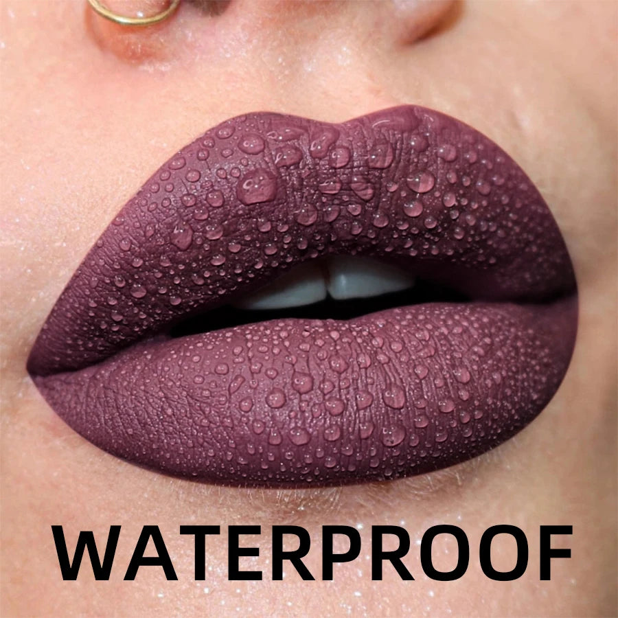 19 Farben matt Samt Lip gloss wasserdicht flüssiger Lippenstift nackt schwarze Lippen Tönung Make-up Lippen glasur Kosmetik rote Lippen fleck Schönheit