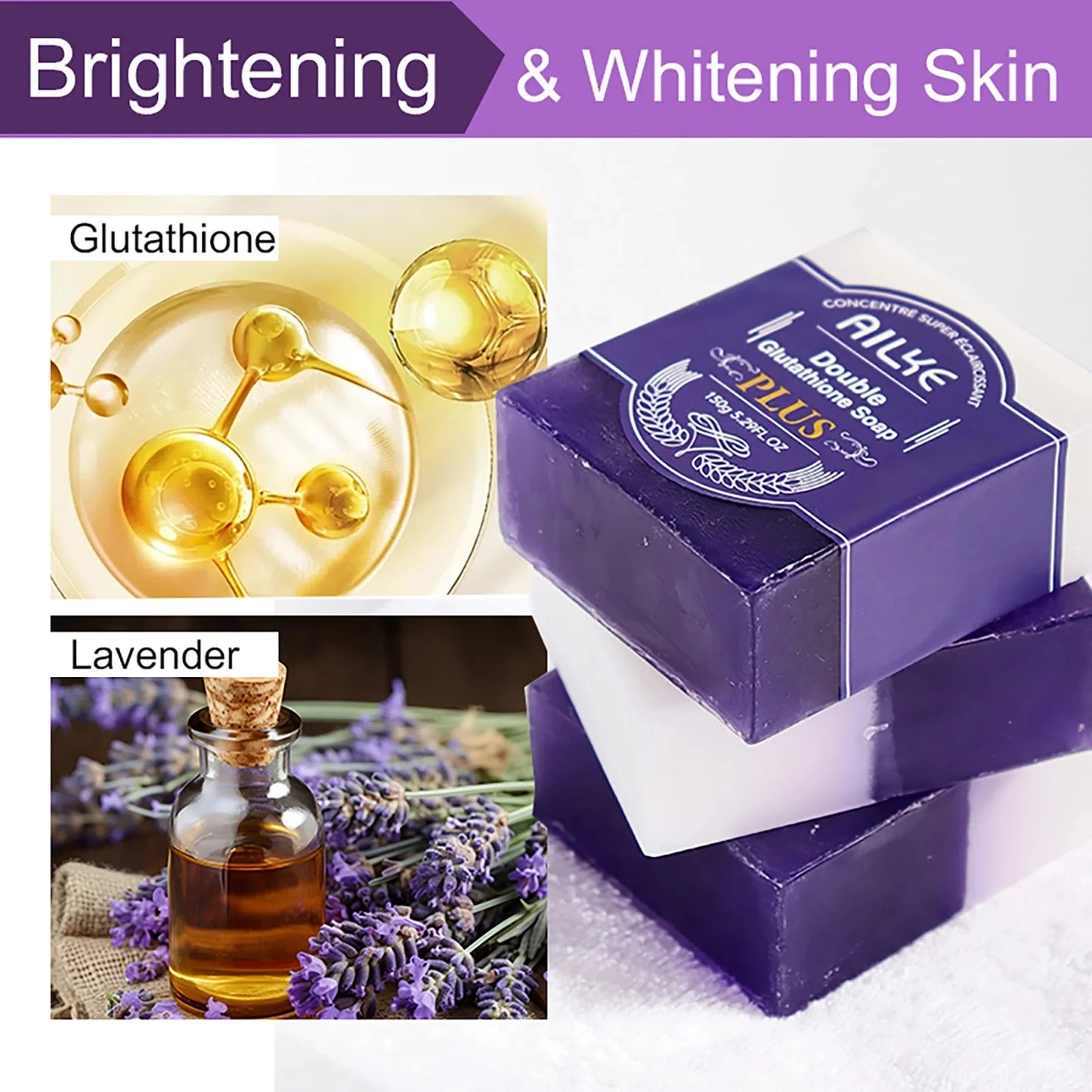 AILKE Glutathion Lighten Body Lotion, feuchtigkeitsspendend, feuchtigkeitsspendend, gleichmäßiger Hautton, verbessert dunkle und schwarze Haut, unterstützt privates Logo