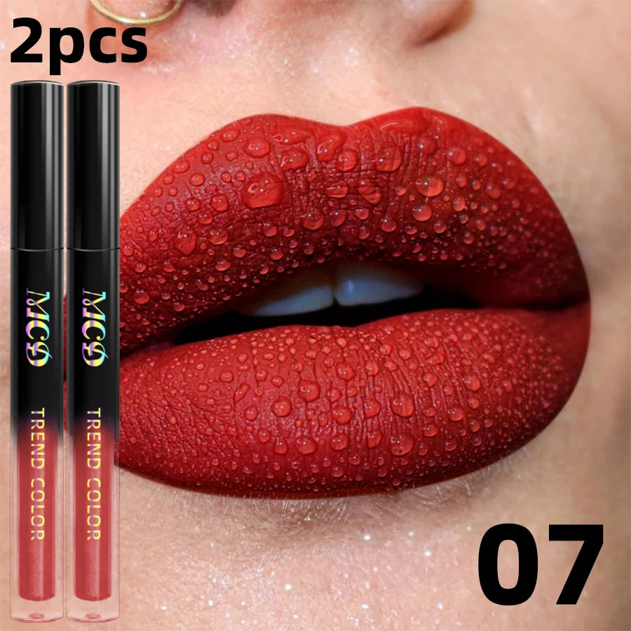 19 Farben matt Samt Lip gloss wasserdicht flüssiger Lippenstift nackt schwarze Lippen Tönung Make-up Lippen glasur Kosmetik rote Lippen fleck Schönheit