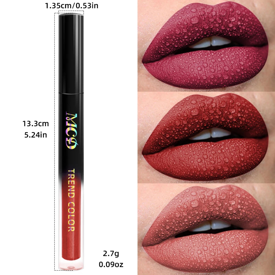 19 Farben matt Samt Lip gloss wasserdicht flüssiger Lippenstift nackt schwarze Lippen Tönung Make-up Lippen glasur Kosmetik rote Lippen fleck Schönheit